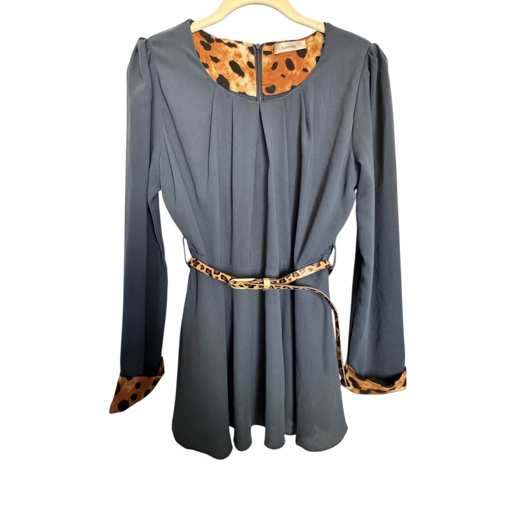 Anneke Mini Dress Women Grey Leopard Quiet Luxe Glamorous Scandinavian Old Money